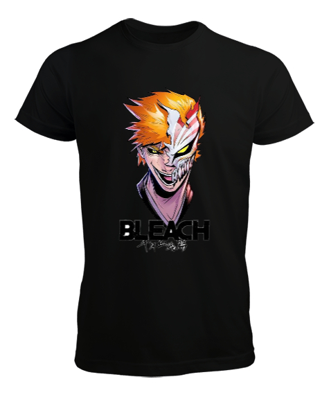 Tisho - Bleach Anime Tasarım Baskılı Siyah Erkek Tişört
