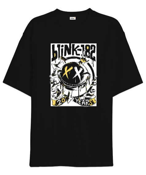 Tisho - Blink 182 Blu V Siyah Oversize Unisex Tişört