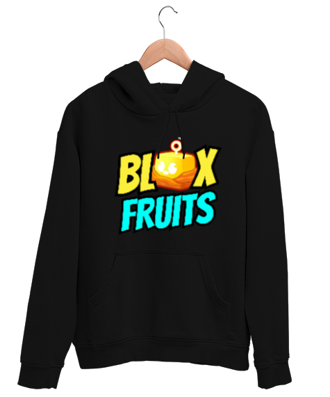 Tisho - Blox Fruit Siyah Unisex Kapşonlu Sweatshirt