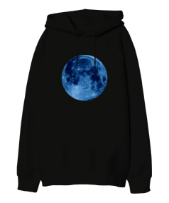 BLUE MOON sweatshirt Oversize Unisex Kapüşonlu Sweatshirt - Thumbnail