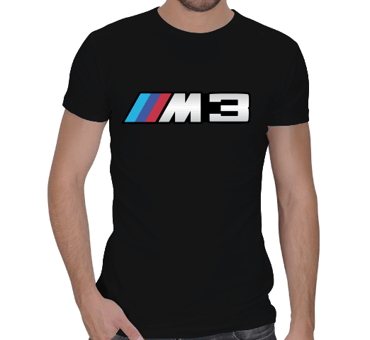 Tisho - BMW M3 T Shirt Siyah Erkek Regular Kesim Tişört