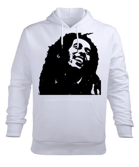 Tisho - BOB MARLEY BASKILI ERKEK KAPŞONLU HOODİE SWEATSHİRT Erkek Kapüşonlu Hoodie Sweatshirt