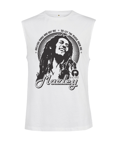 Tisho - Bob Marley Baskılı Kesik Kol Unisex Tişört