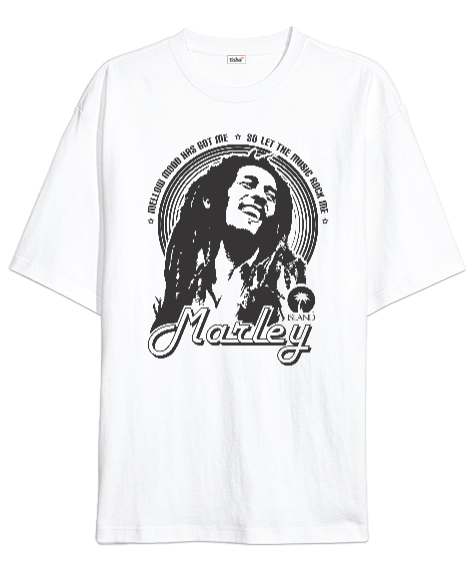 Tisho - Bob Marley Baskılı Oversize Unisex Tişört