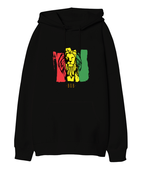Tisho - Bob Marley Reggae Music Oversize Unisex Kapüşonlu Sweatshirt