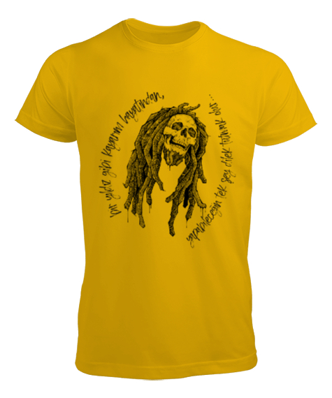 Tisho - bob marley reggae Sarı Erkek Tişört