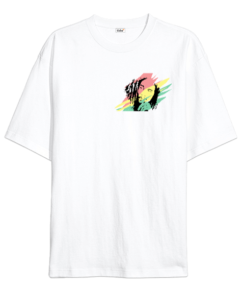 Tisho - Bob Marley Tasarım Baskılı Oversize Unisex Tişört