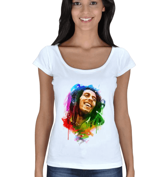 Tisho - Bob Marley Temalı Kadın Açık Yaka