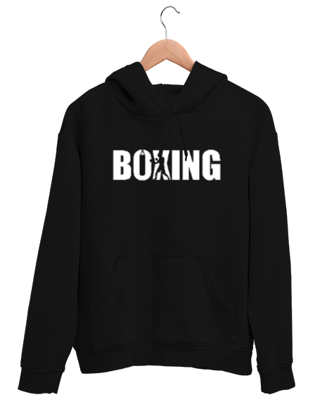 Tisho - Boks Antrenmanı - Boxing Siyah Unisex Kapşonlu Sweatshirt