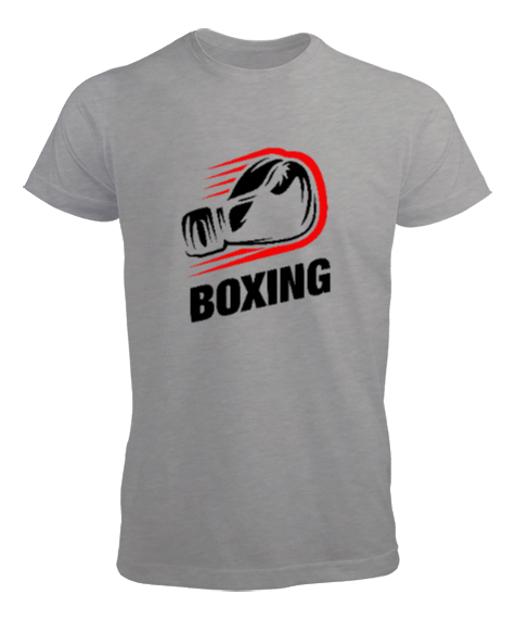 Tisho - Boks - Boxing - Yumruk Gri Erkek Tişört