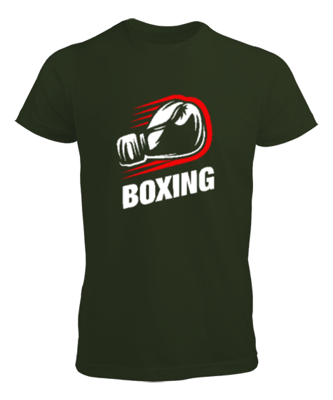 Tisho - Boks - Boxing - Yumruk Haki Yeşili Erkek Tişört