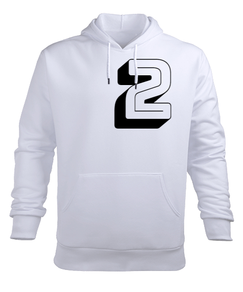 Tisho - bold 2 Beyaz Erkek Kapüşonlu Hoodie Sweatshirt