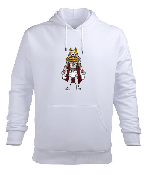 Tisho - BOM Series King Wolf Beyaz Erkek Kapüşonlu Hoodie Sweatshirt