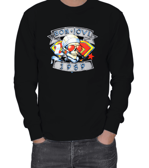 Tisho - BON JOVI - 1989 Vintage ERKEK SWEATSHIRT