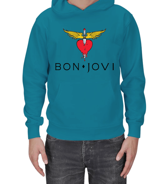 Tisho - Bon Jovi Sweatshirt Erkek Kapşonlu