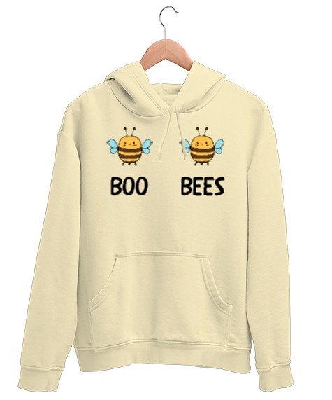 Tisho - Boobees Komik Espirili Arı özel tasarımı Krem Unisex Kapşonlu Sweatshirt