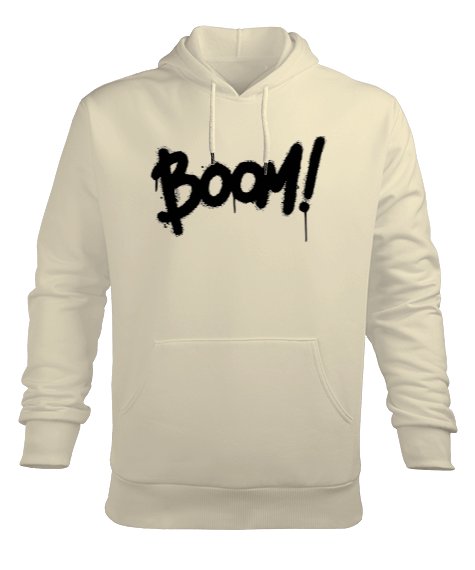 Tisho - Boom Yazı Tasarımı Erkek Kapüşonlu Hoodie Sweatshirt