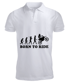 Tisho - BORN TO RIDE erkek kısa kollu polo yaka t-shirt Erkek Kısa Kol Polo Yaka