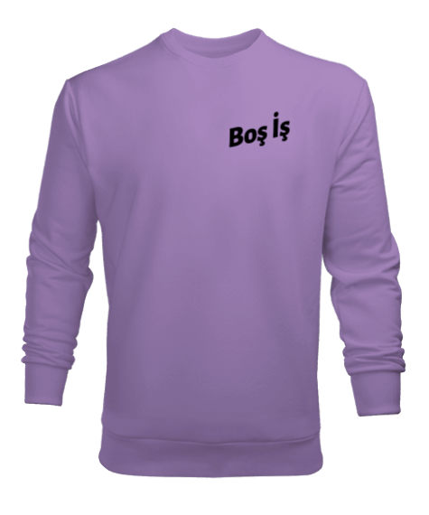Tisho - Boş İş | Basic Purple Erkek Sweatshirt