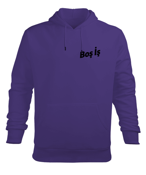 Tisho - Boş İş | Basic Purple Hoodie Erkek Kapüşonlu Hoodie Sweatshirt