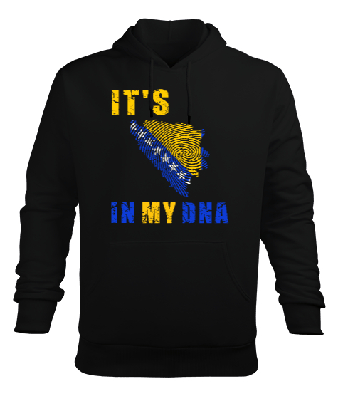 Tisho - Bosnia,Bosna,Bosna Bayrağı,Bosna haritası. Siyah Erkek Kapüşonlu Hoodie Sweatshirt