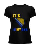 Bosnia,Bosna,Bosna Bayrağı,Bosna haritası. Siyah Kadın Tişört - Tisho