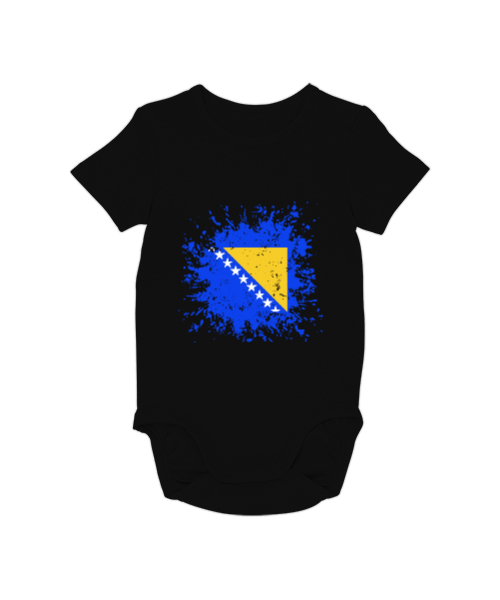 Tisho - Bosnia,Bosna,Bosna Bayrağı,Bosna logosu,Bosnia flag. Siyah Bebek Zıbını
