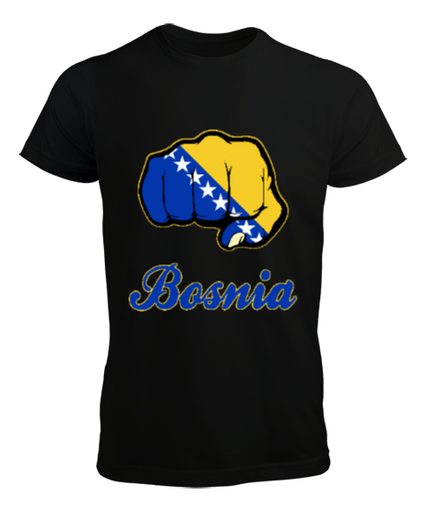 Tisho - Bosnia,Bosna,Bosna Bayrağı,Bosna logosu,Bosnia flag. Siyah Erkek Tişört