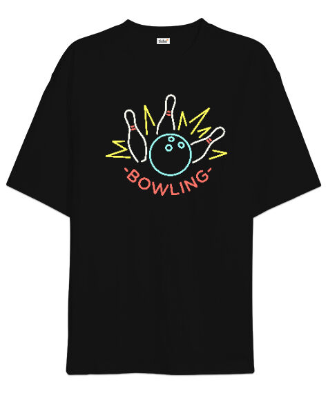 Tisho - Bowling v2 Siyah Oversize Unisex Tişört