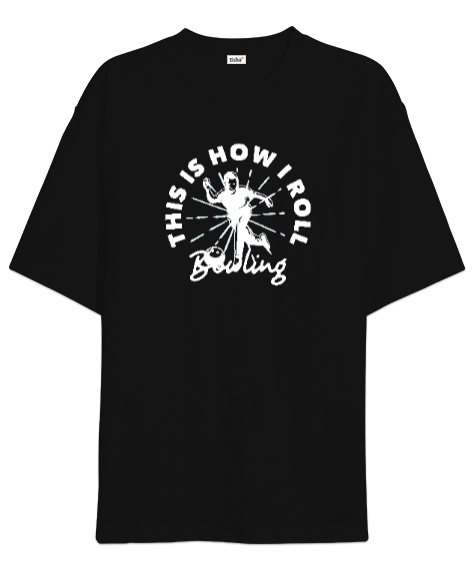 Tisho - Bowling V3 Siyah Oversize Unisex Tişört