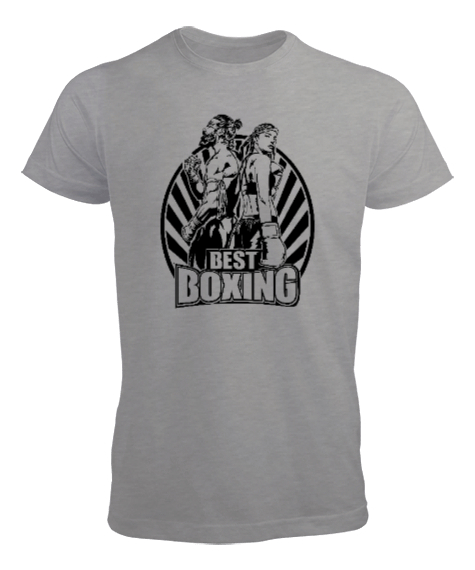 Tisho - Boxing - Boks Gri Erkek Tişört