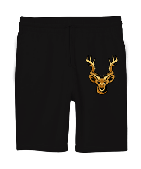 Tisho - Boynuzlu geyik özel tasarım Unisex Sweatshirt Şort Regular Fit