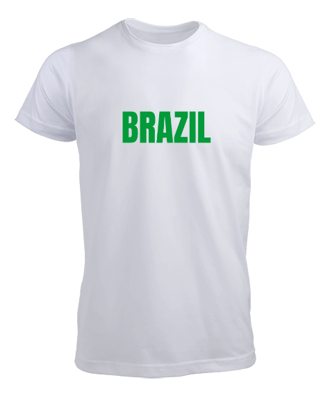 Tisho - BRAZIL Baskılı Beyaz Erkek Tişört