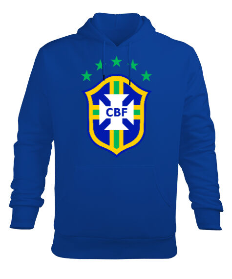 Tisho - Brazil Saks Mavi Erkek Kapüşonlu Hoodie Sweatshirt