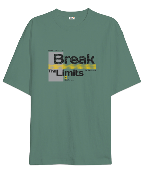 Tisho - Break Limits - Sınırları Yık Çağla Yeşili Oversize Unisex Tişört
