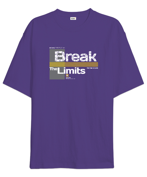 Tisho - Break Limits - Sınırları Yık Mor Oversize Unisex Tişört