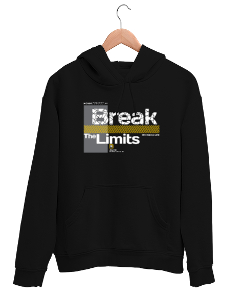 Tisho - Break Limits - Sınırları Yık Siyah Unisex Kapşonlu Sweatshirt