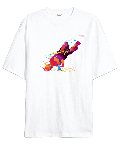 Tisho - Breakdance Tasarım Baskılı Oversize Unisex Tişört