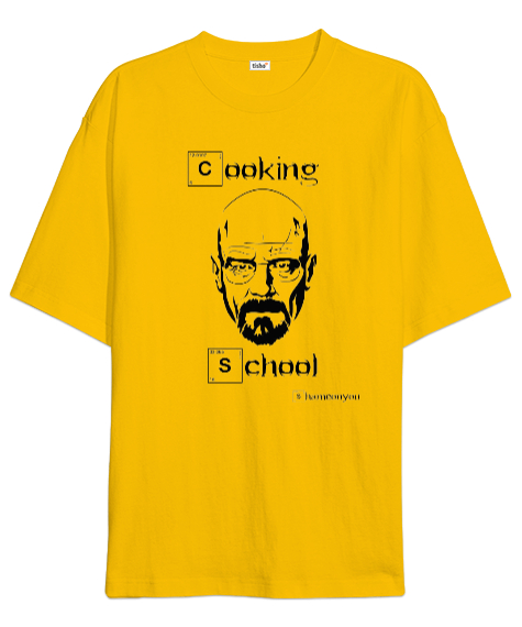 Tisho - Breaking Bad Cooking School Sarı Oversize Unisex Tişört