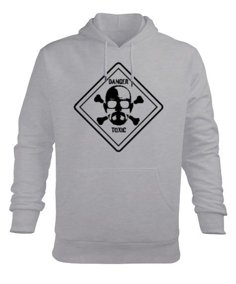 Tisho - Breaking Bad - Skull Danger Toxic Gri Erkek Kapüşonlu Hoodie Sweatshirt
