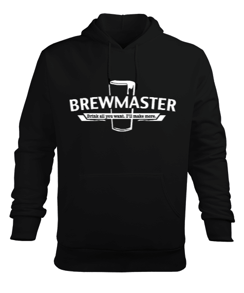 Tisho - Brewmaster Black Erkek Kapüşonlu Hoodie Sweatshirt