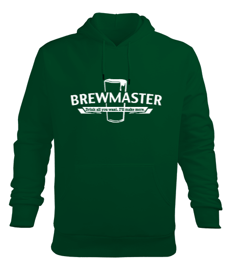 Tisho - Brewmaster Green Erkek Kapüşonlu Hoodie Sweatshirt