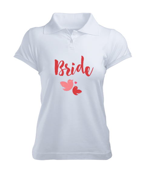 Tisho - Bride Beyaz Kadın Polo Yaka Tişört