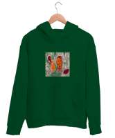 Broken Heart Çimen Yeşili Unisex Kapşonlu Sweatshirt - Tisho