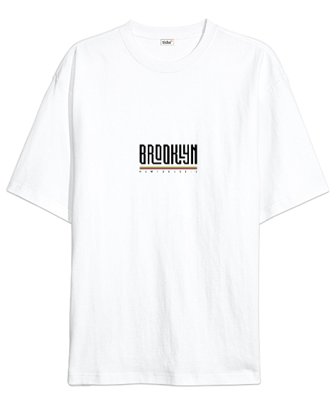 Tisho - Brooklyn Beyaz Oversize Unisex Tişört