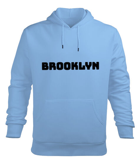 Tisho - Brooklyn Buz Mavisi Erkek Kapüşonlu Hoodie Sweatshirt