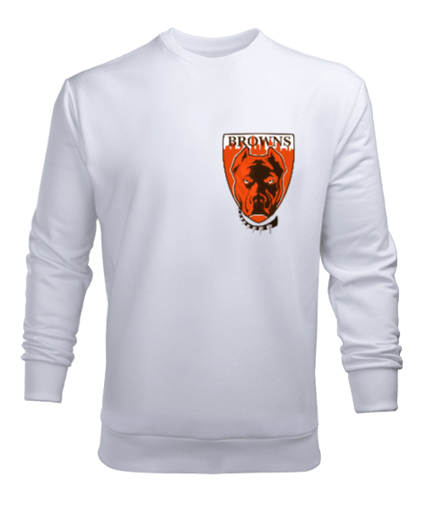 Tisho - Browns pitbul Beyaz Erkek Sweatshirt