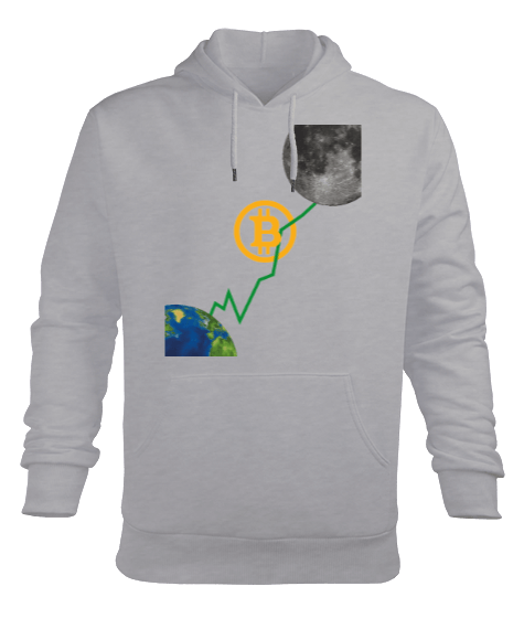 Tisho - BTC Baskılı Erkek Kapüşonlu Hoodie Sweatshirt