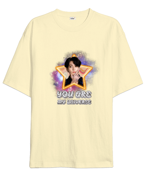 Tisho - BTS - My Universe - Jung Kook Tasarımlı Oversize Unisex Tişört