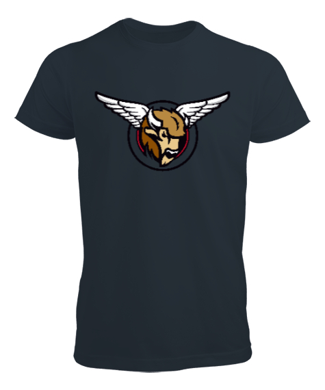 Tisho - Buffalo Head And Wings - Bufalo Kafası ve Kanatlar Füme Erkek Tişört